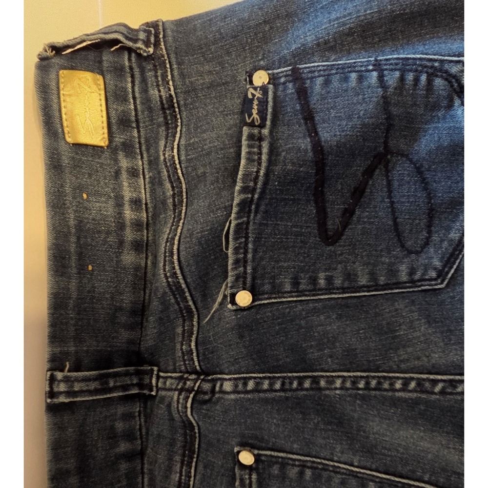 Seven 7 Women's Blue Tummyless High Rise Stretch Skinny Jeans‎ Size 14